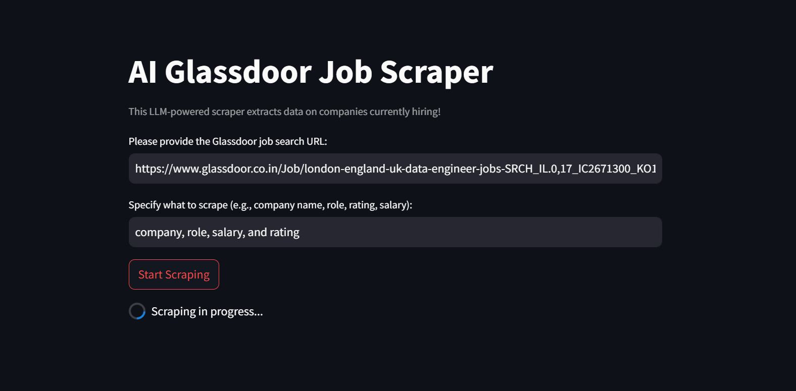 Glassdoor scraper