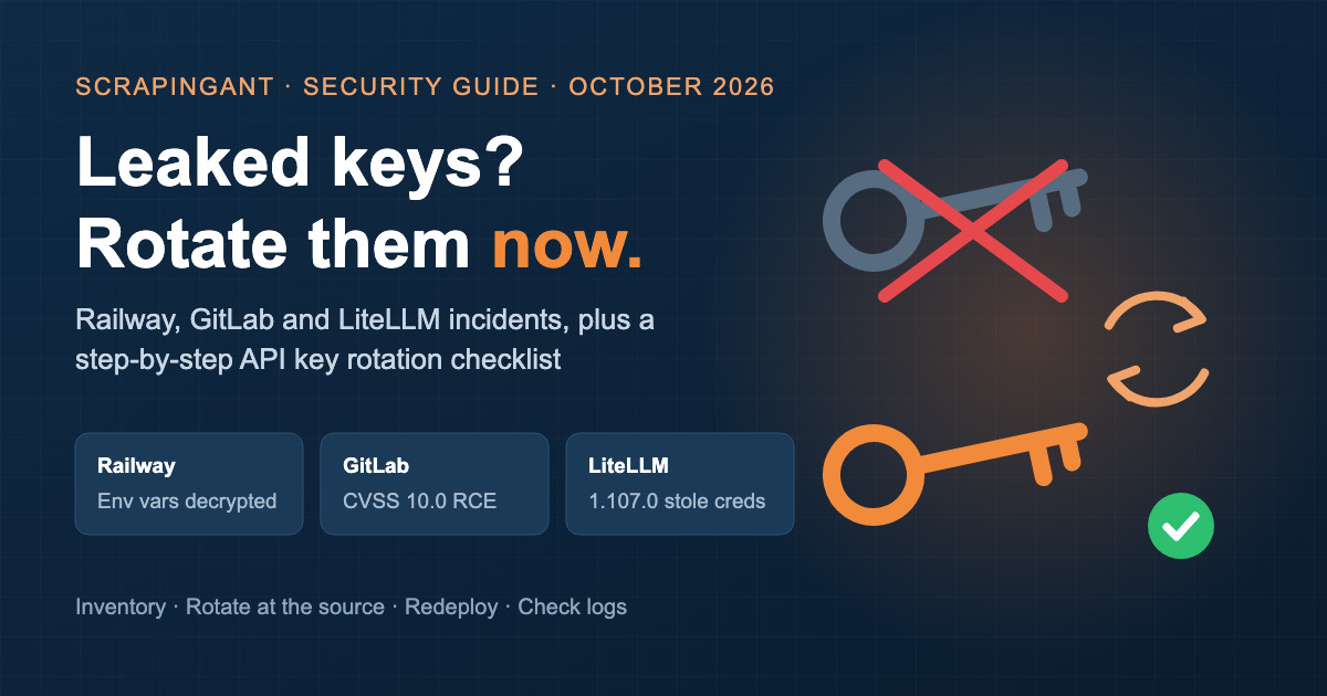 Railway, GitLab, LiteLLM Breaches: How to Rotate API Keys