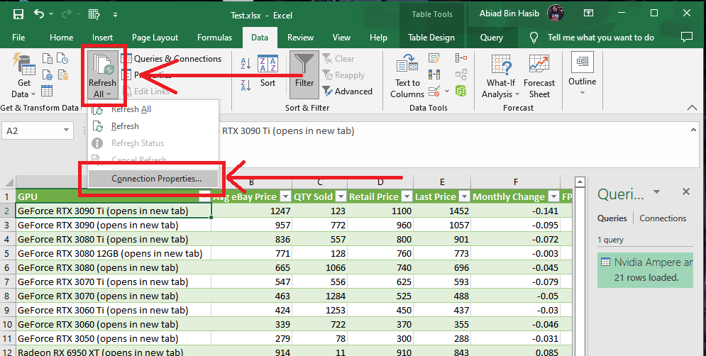 Scrape Data from Websites To Excel: Step 5